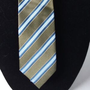 Tasso Elba Olive and Blue Striped Tie